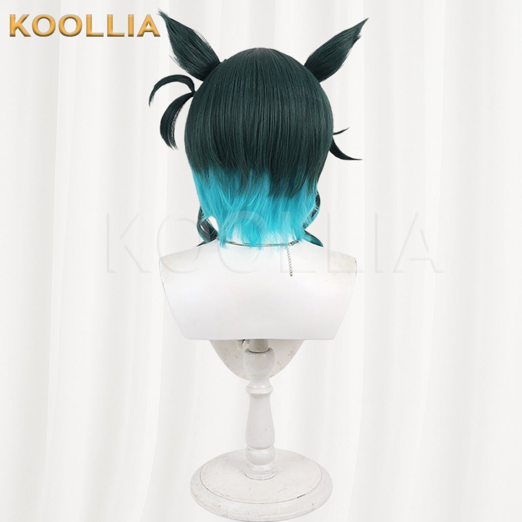 Uma Musume Pretty Derby Kiseki Dark Green Gradient Blue Basic Wig