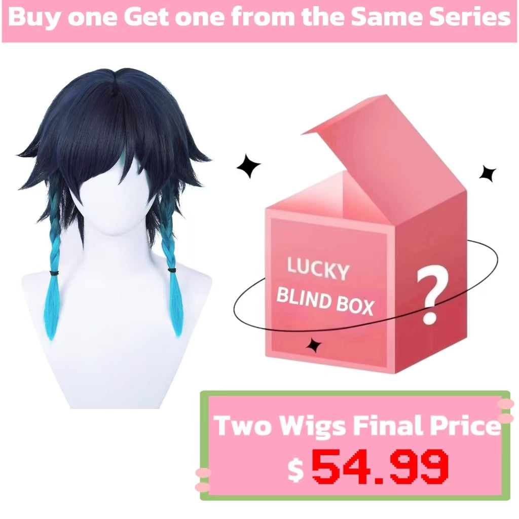 Genshin Impact Venti Short Blue Hair Basic Wig
