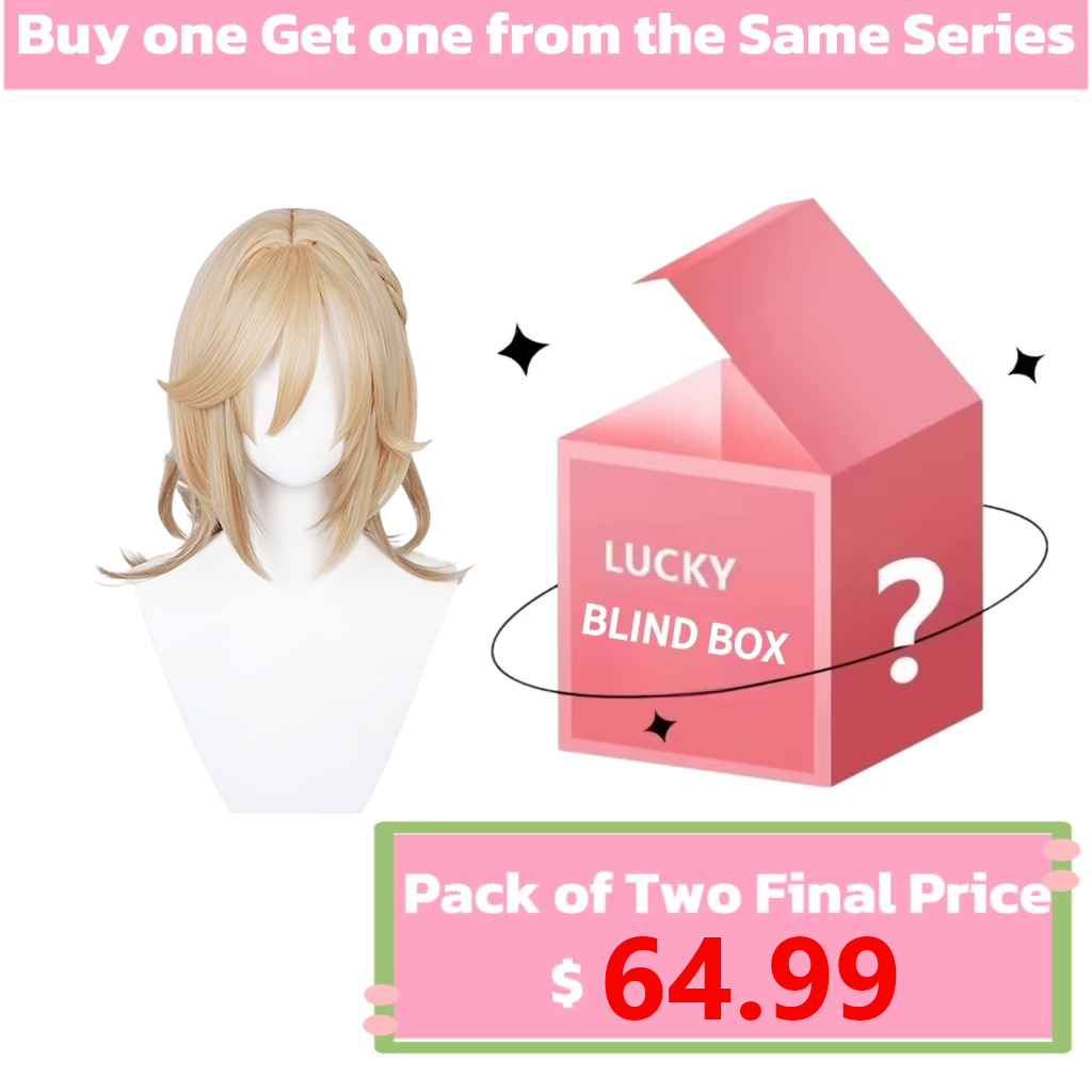 Genshin Impact Kaveh Long Yellow Hair Basic Wig