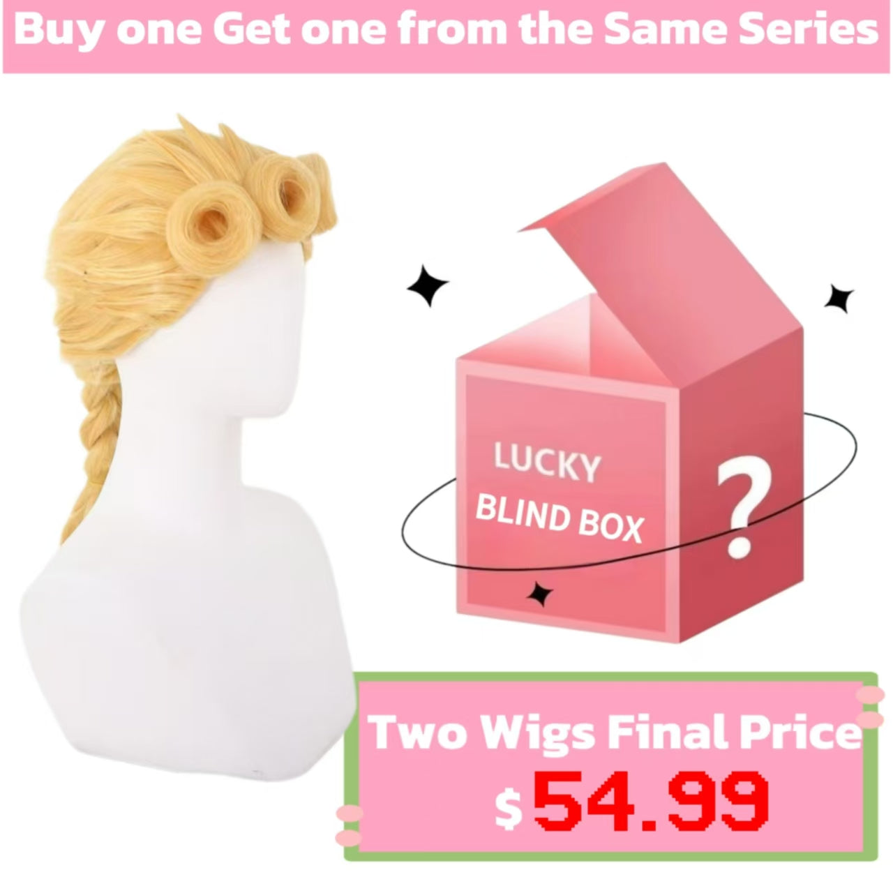 JoJo's Bizarre Adventure Giorno Giovanna Long Yellow Hair Basic Wig