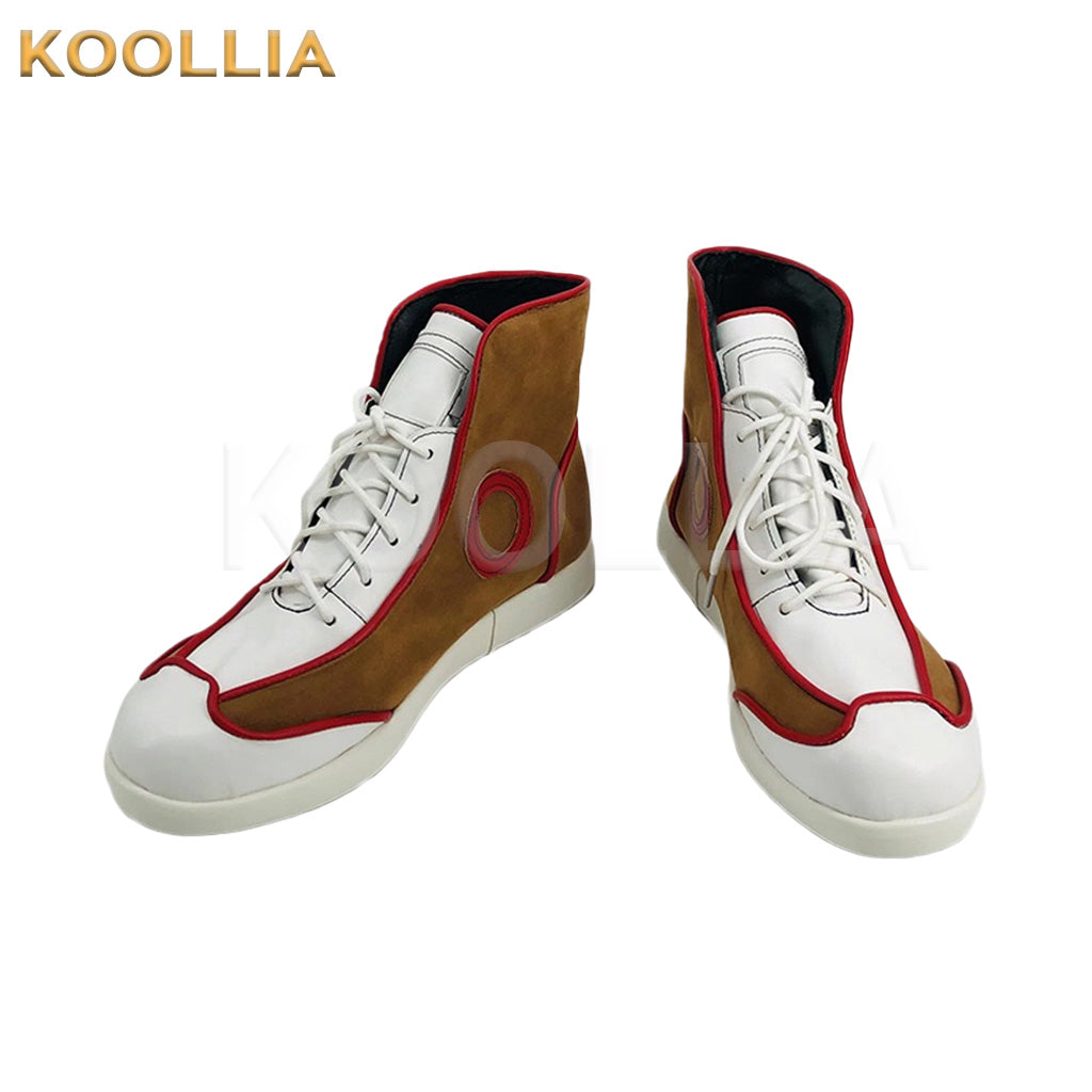 Chainsaw Man Denji White Brown High-Top Lace-Up Cosplay Shoes