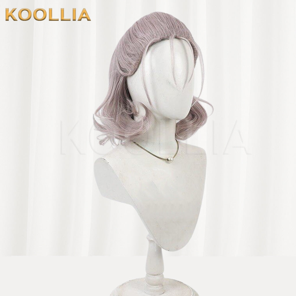 Touken Ranbu Murakumo Gou Light Grey Pink Curly Basic Wig