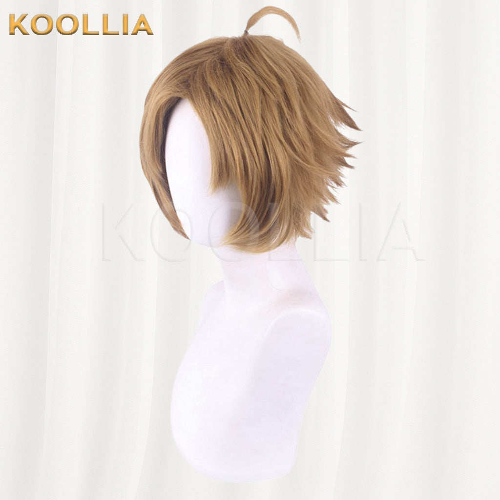 Mushoku Tensei Rudeus Greyrat Flaxen Brown Spiky Short Cosplay Basic Wig