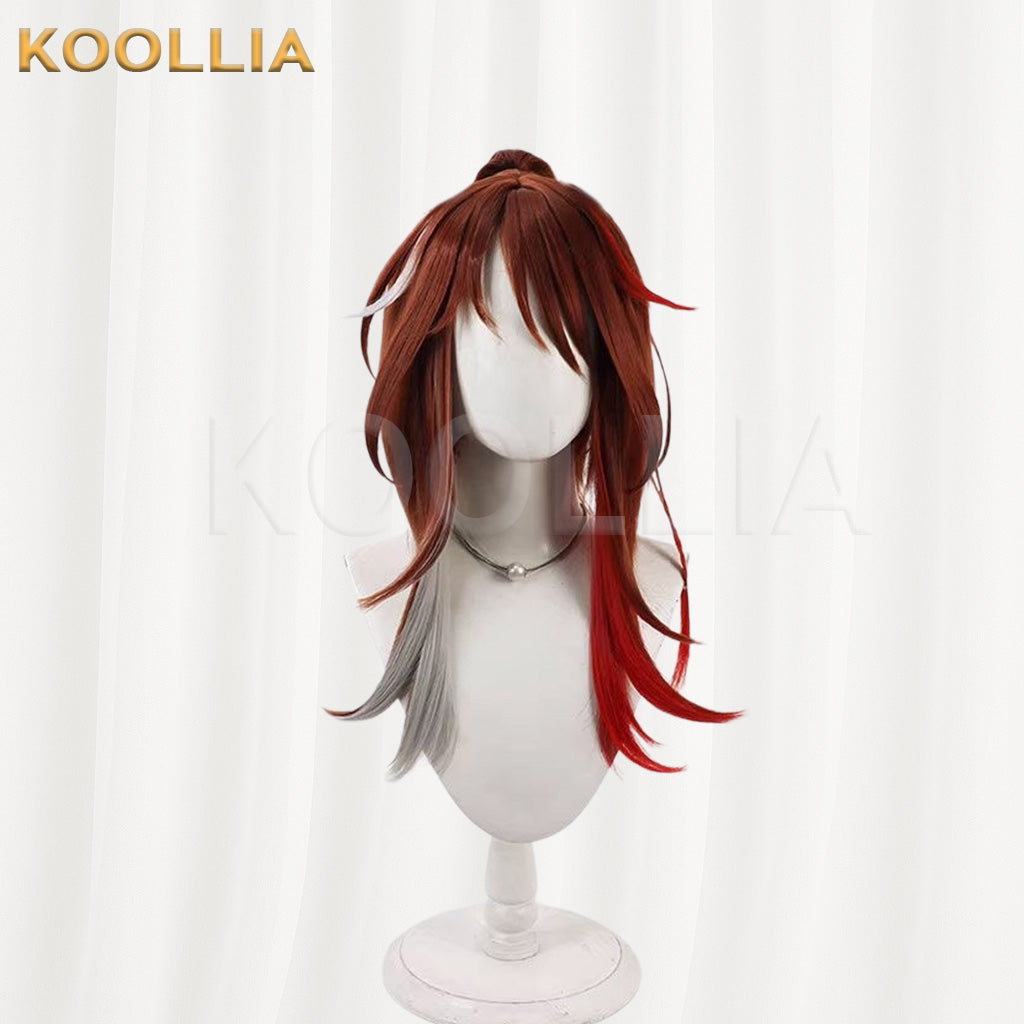 Uma Musume Pretty Derby Forever Young Brown Red Mix Long Curly Hair with Ears Basic Wig