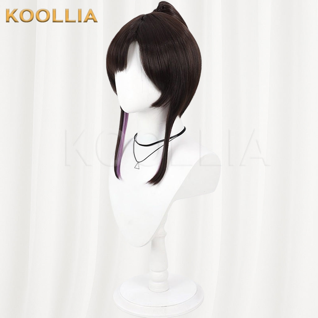 Eternal Return Yeon Dark Brown Purple Basic Wig