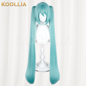 Project SEKAI Hatsune Miku Mint Cyan Long Straight Basic Wig Multi-angle Display by koollia
