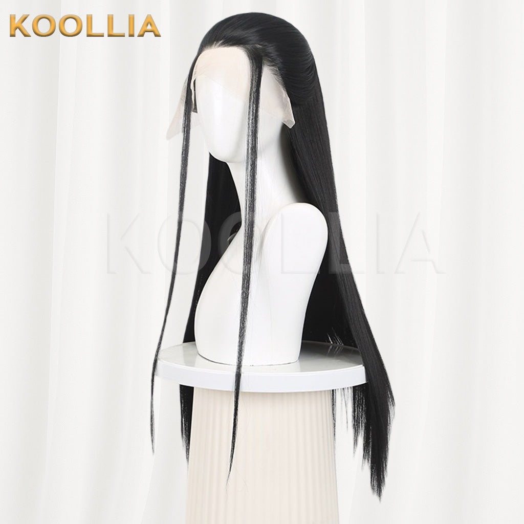 Ne Zha 2 Crane Boy Solid Black Basic Wig
