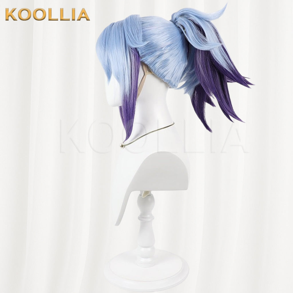 League of Legends Akali Star Guardian Blue Purple Gradient Basic Wig
