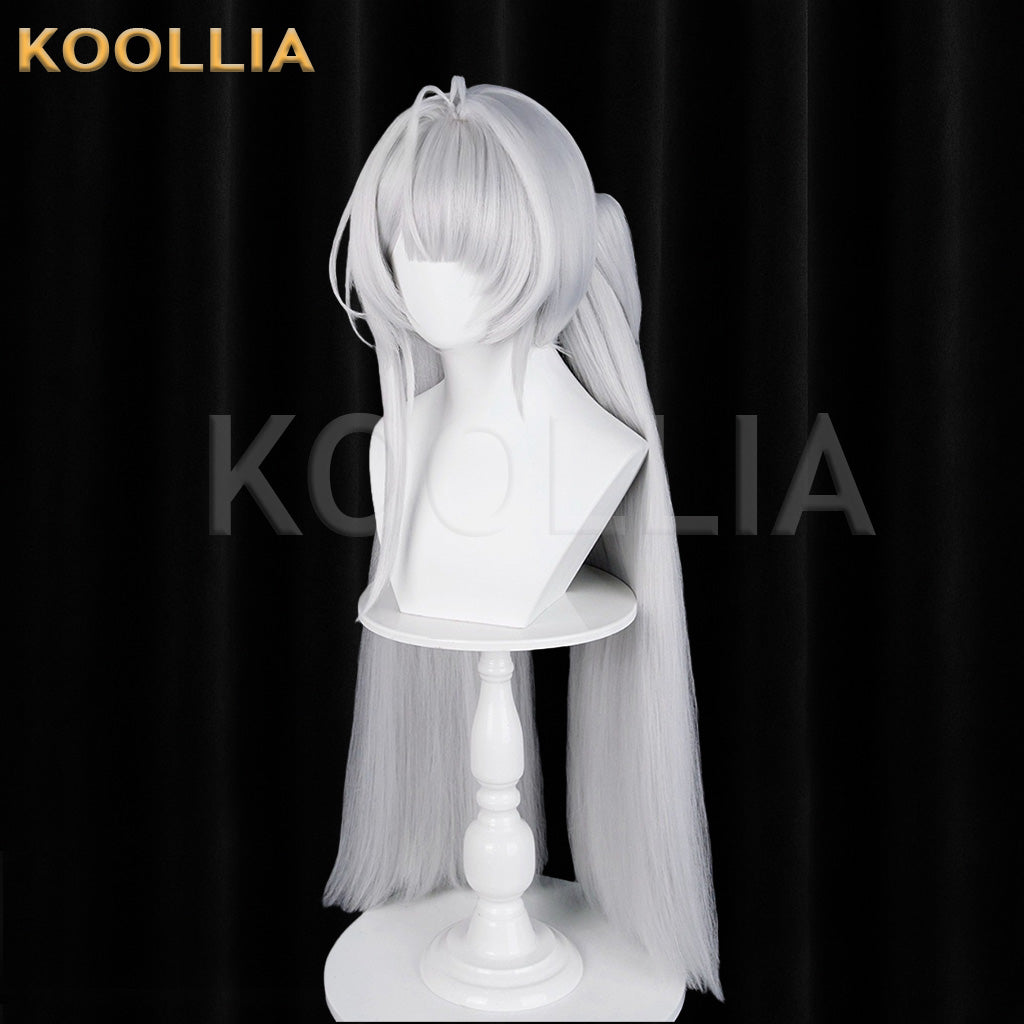 Zenless Zone Zero Villeneuve Light Silver Grey Long Twin Tails Basic Wig