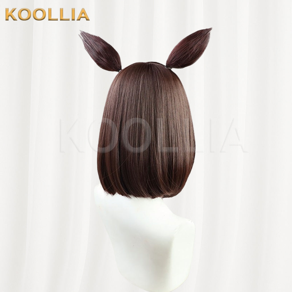 Umamusume Pretty Derby Air Shakur Dark Brown Medium Short Hair Basic Wig