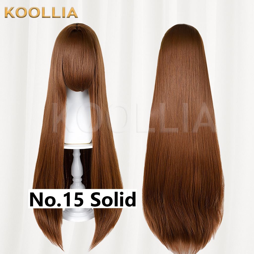 Thickened All-purpose 100cm High Temperature Root Boost Basic Wig with Scalp Top (Around 600g)