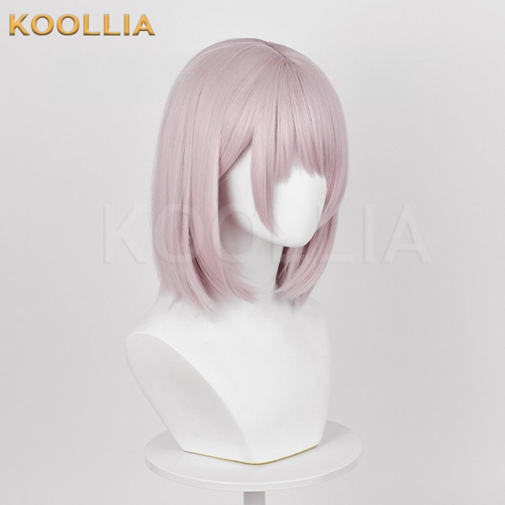 Homem-serra elétrica Makima peruca longa de cabelo rosa básica