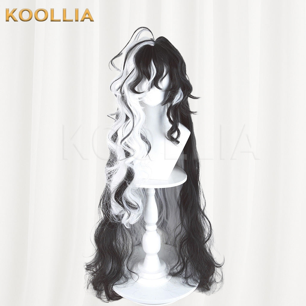 Arknights Chongyue Black White Highlight Extra Long Wavy Basic Wig