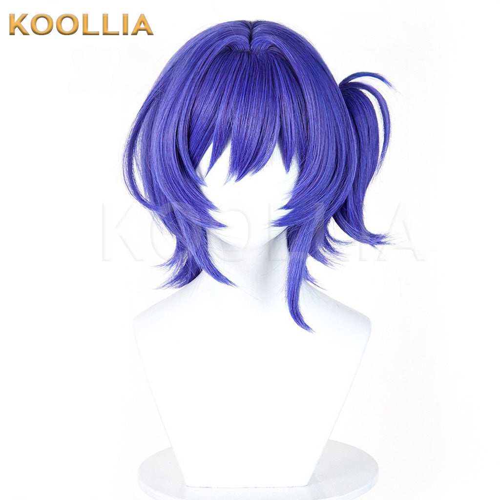 Genshin Impact Prune Deep Purple Layered Fluffy Basic Wig