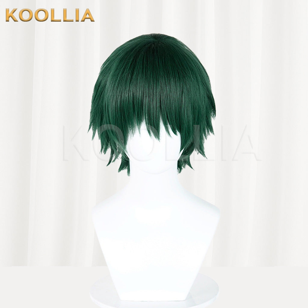 Jujutsu Kaisen Maki Zenin Dark Green Textured Short Shaggy Basic Wig