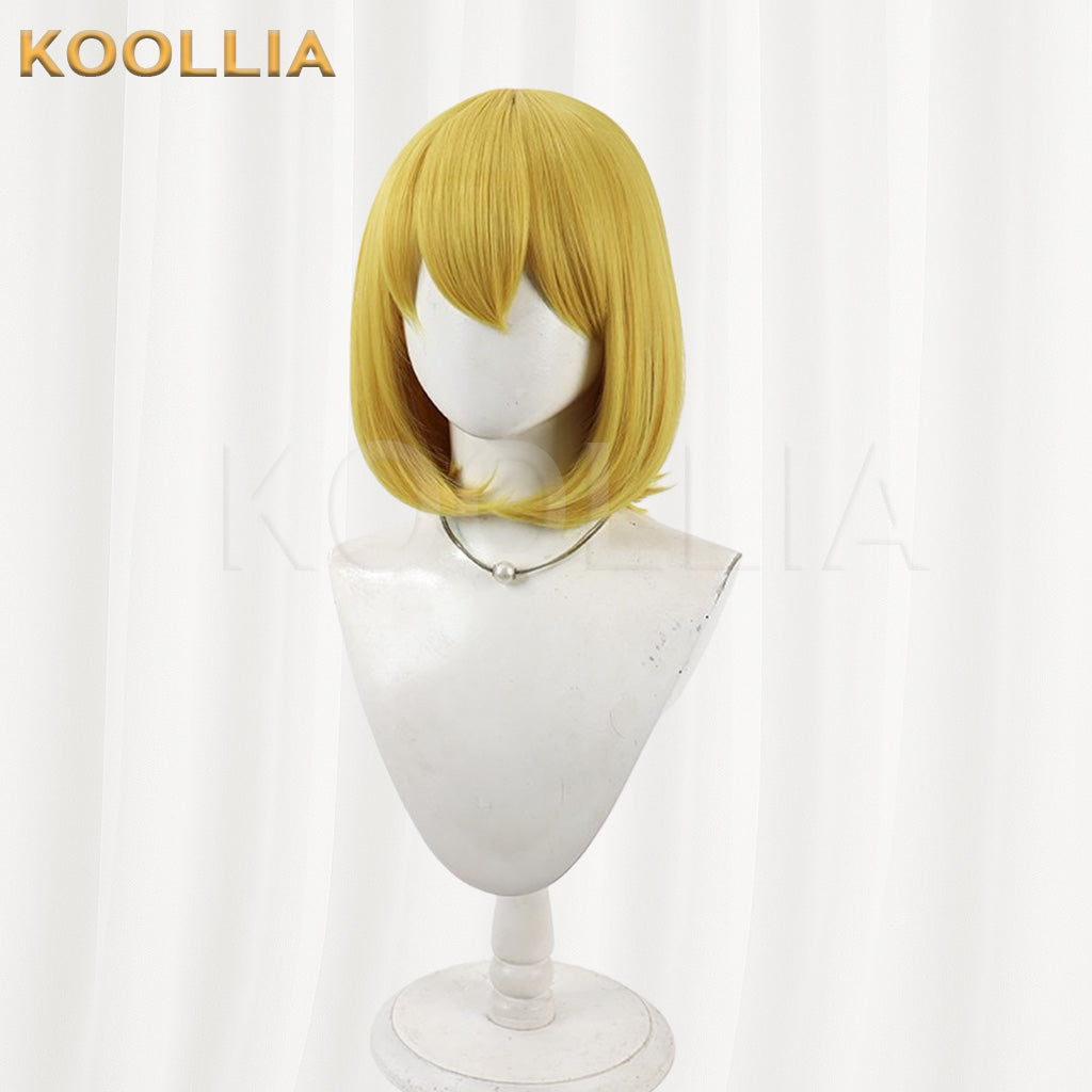 One Piece Carrot Cyan Yellow Full Fringe Short Bob Hair Basic Wig