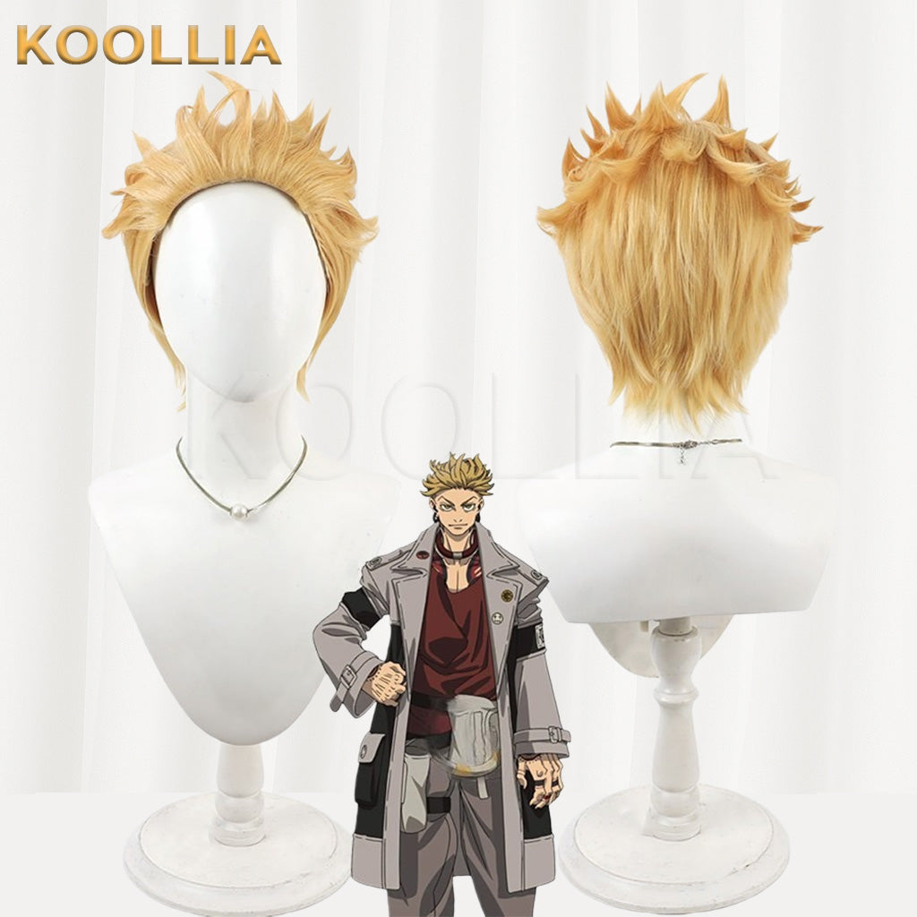Gachi Akuta Enji Golden Textured Root Spiky Basic Wig