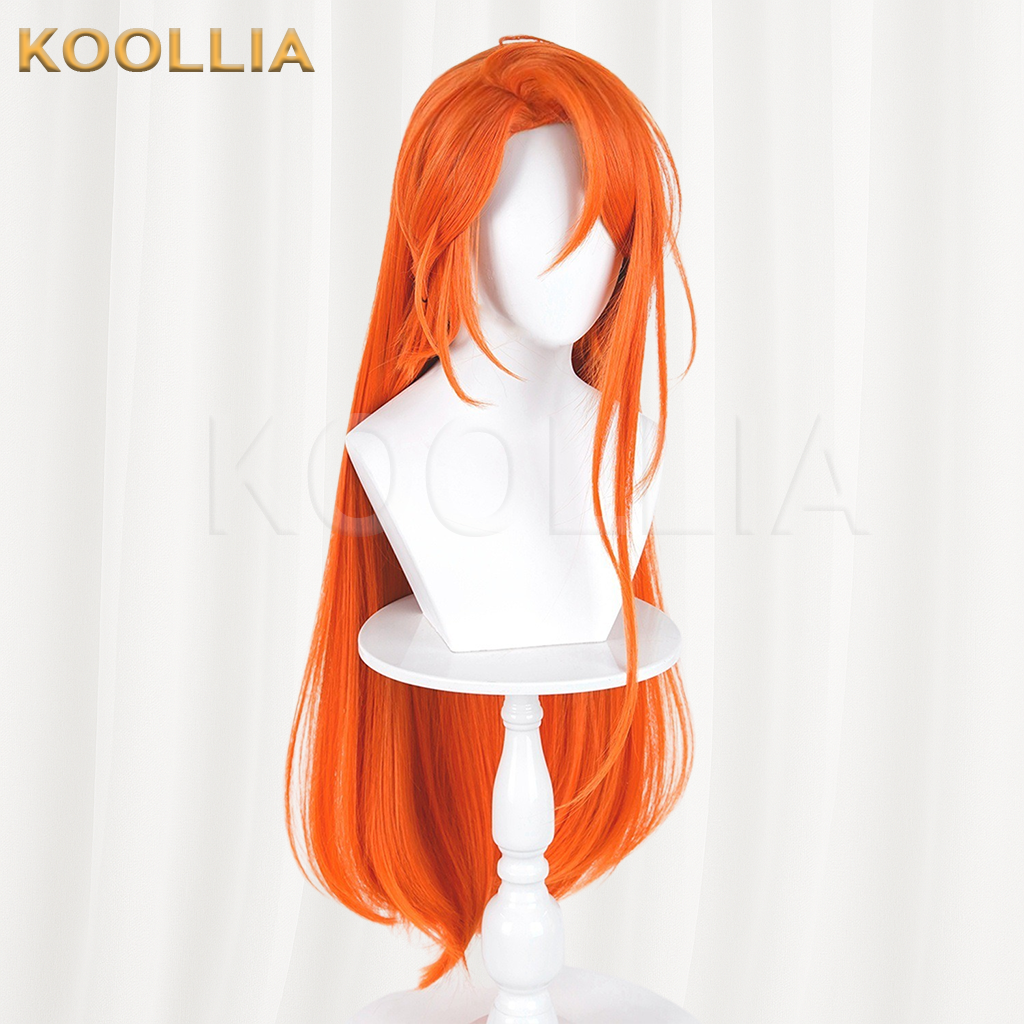 Under the Night Cecilia Solid Warm Orange 100cm Long Straight Basic Wig