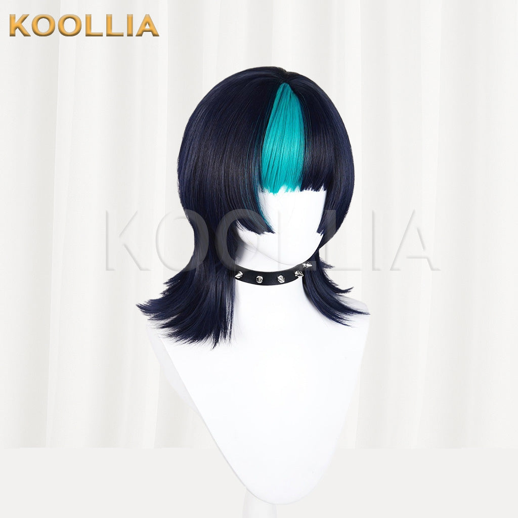 Jujutsu Kaisen Kirara Hoshino Navy Teal Highlight Mullet Basic Wig