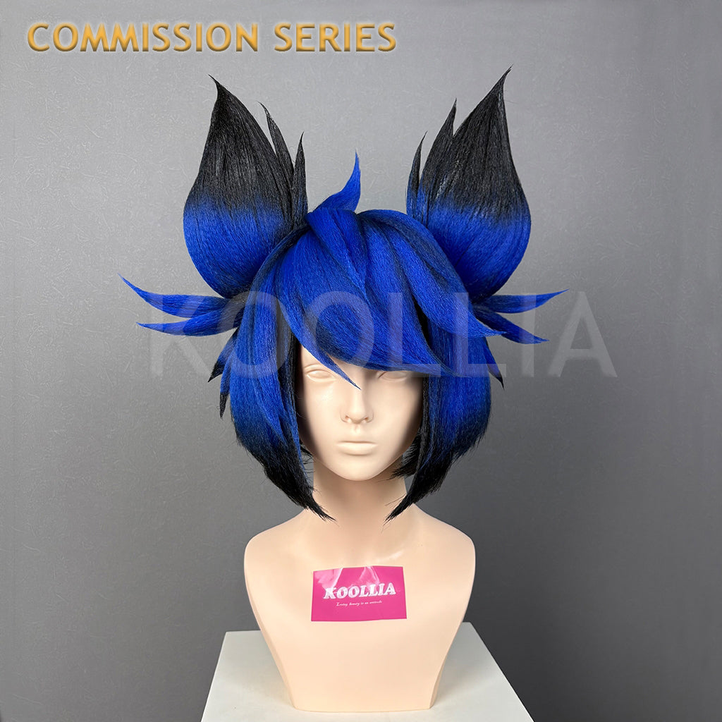 Hazbin Hotel Blue Alastor Commission Wig