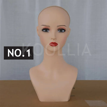 Realistic PVC Mannequin Head – Insertable Practice Head for DIY Makeup & Hairstyling Pin Work Wig Stylist Tools - KOOLLIA