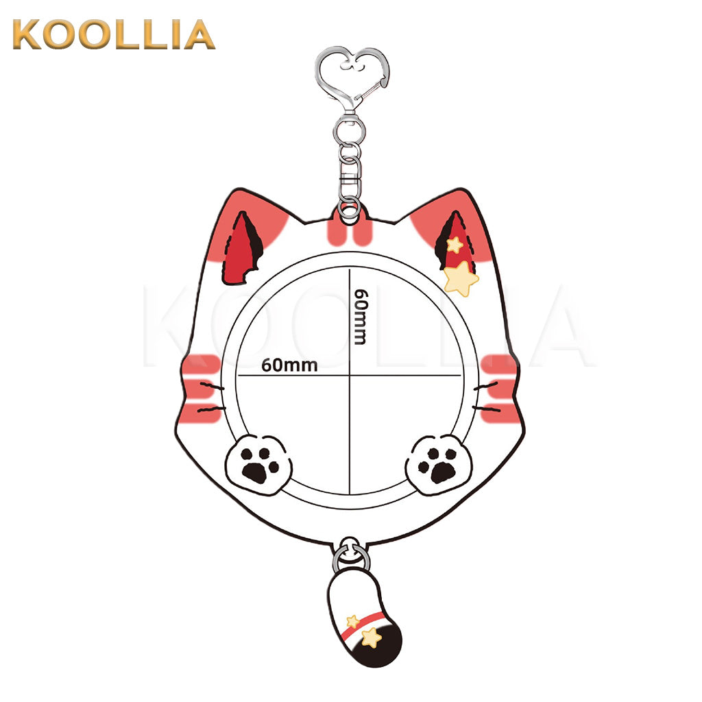 Cute Cat Ear 58mm Anime Badge Holder Keychain PVC Ita Bag Charm