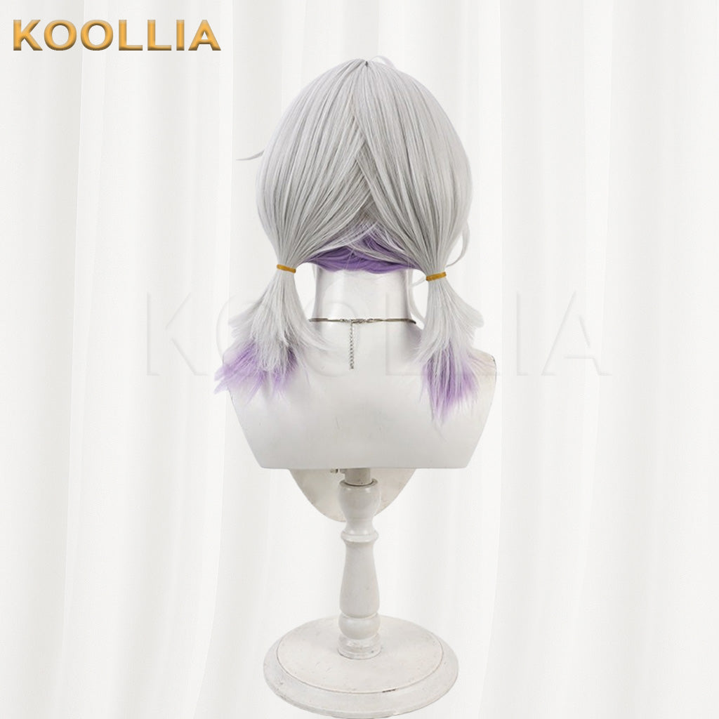 SteelLive Ayatsuno Yuni Silver White Purple Low Double Ponytails Basic Wig