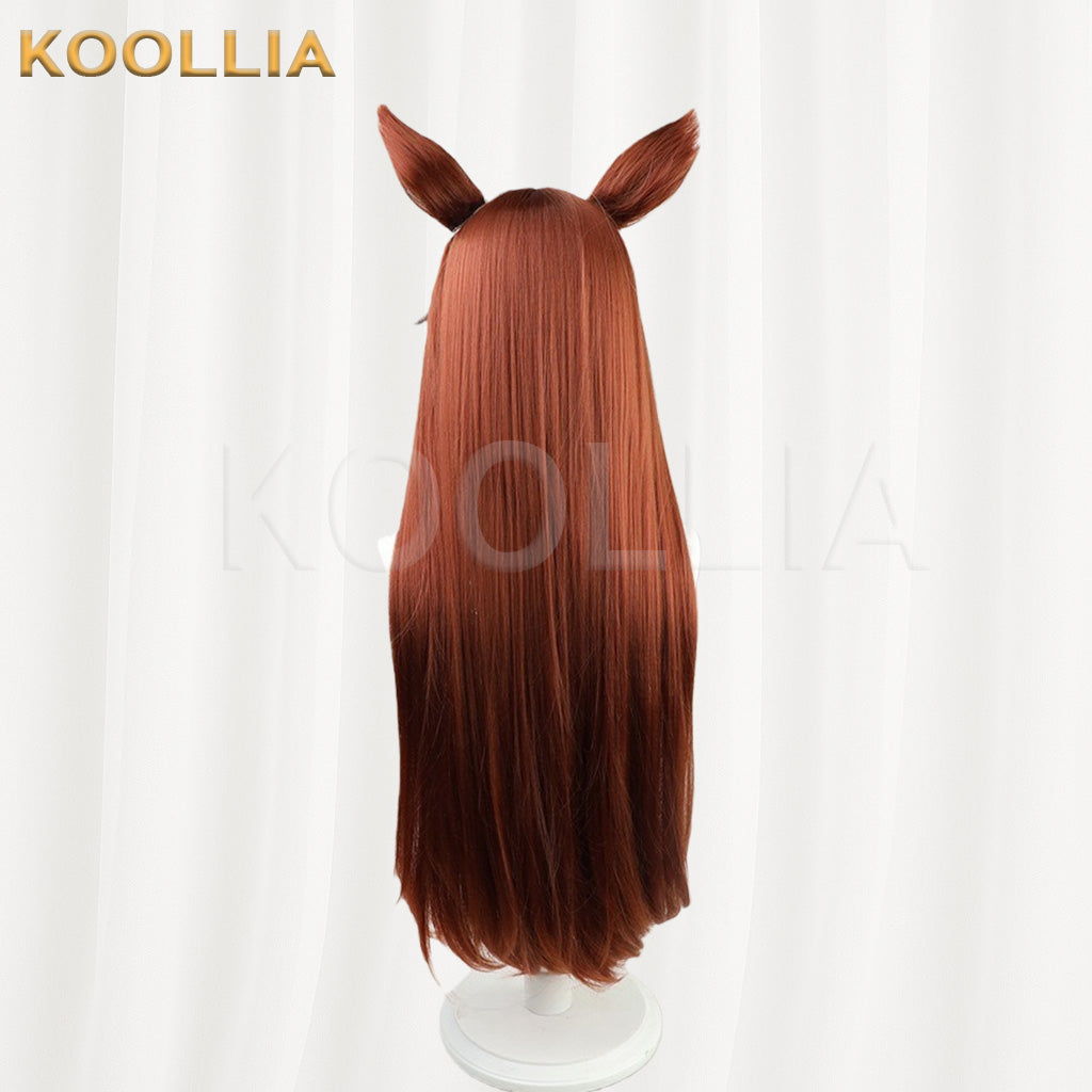 Uma Musume Pretty Derby Symboli Rudolf Reddish-Brown Three-Tone Basic Wig