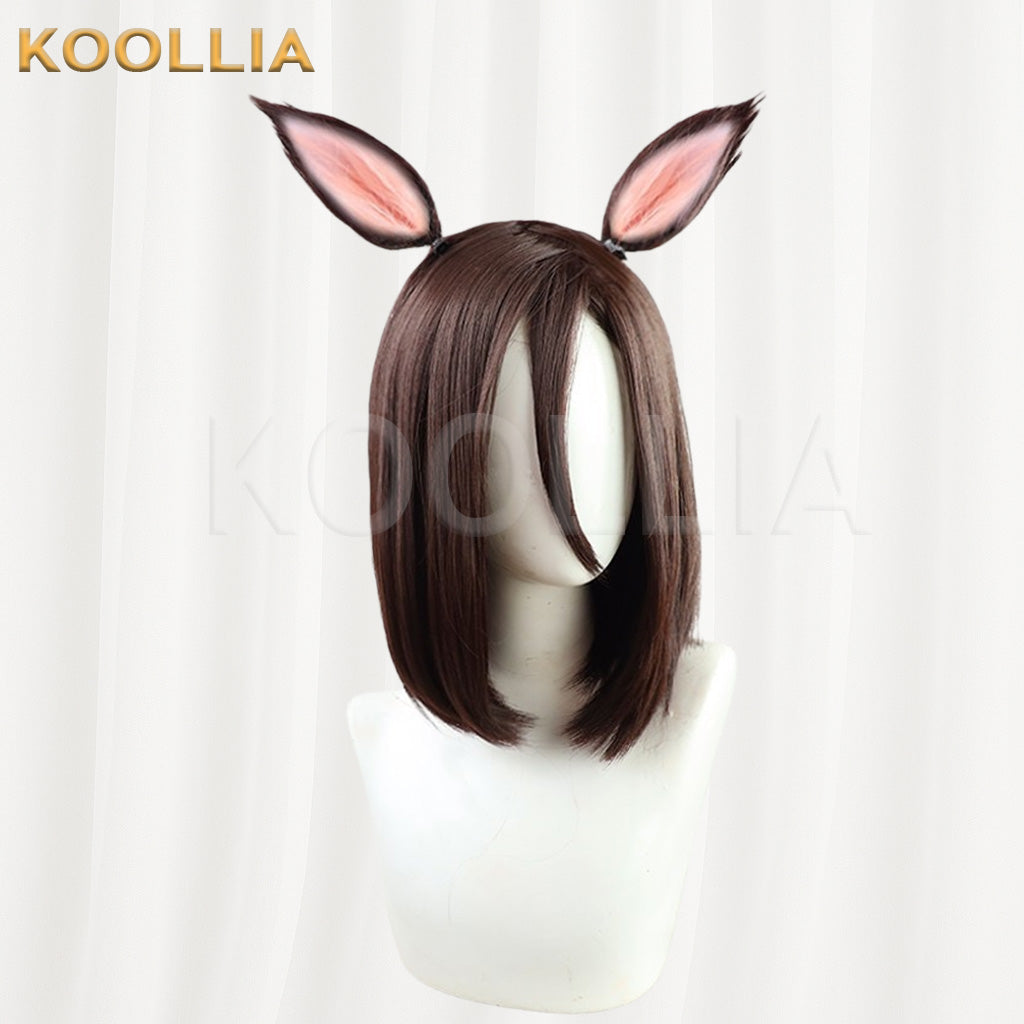 Umamusume Pretty Derby Air Shakur Dark Brown Medium Short Hair Basic Wig