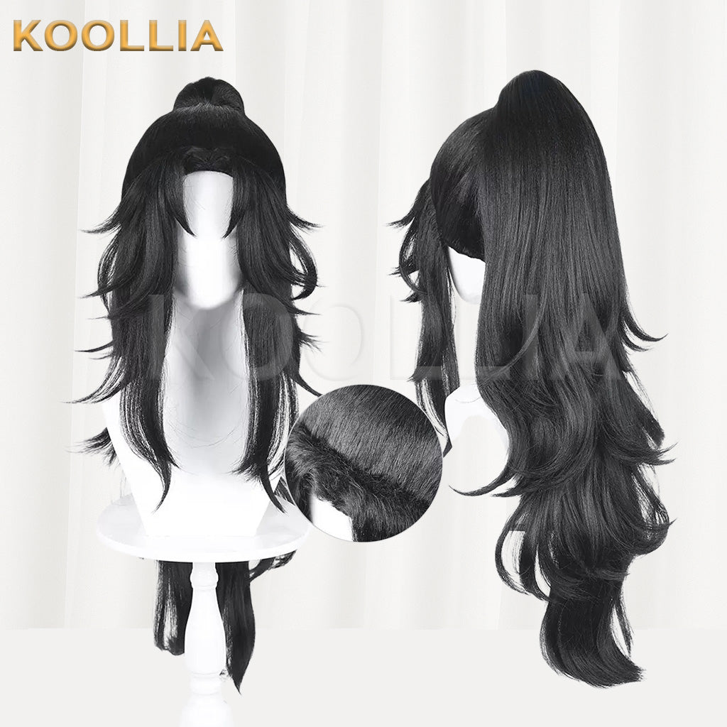 Demon Slayer Kokushibou Black High Ponytail Basic Wig