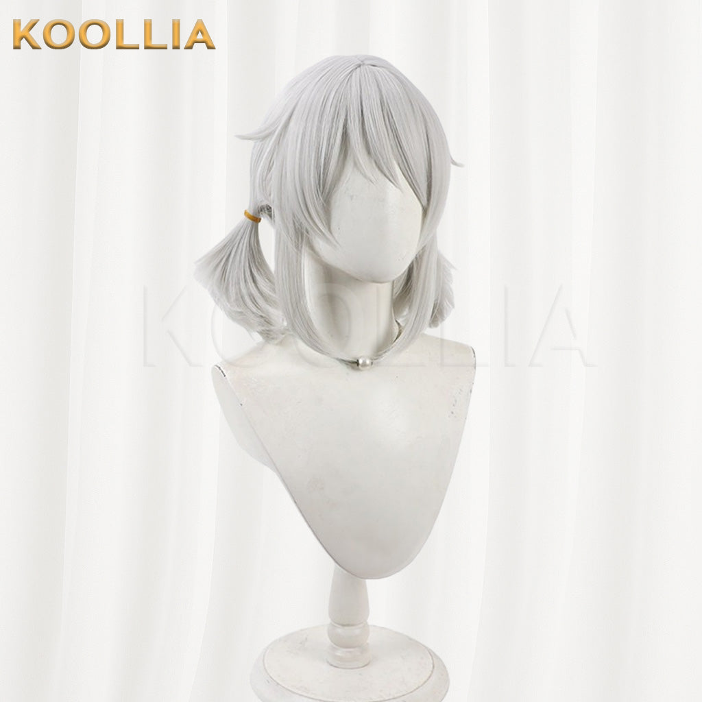 Uma Musume Hishi Miracle Light Silver Gray Low Pigtail Short Basic Wig