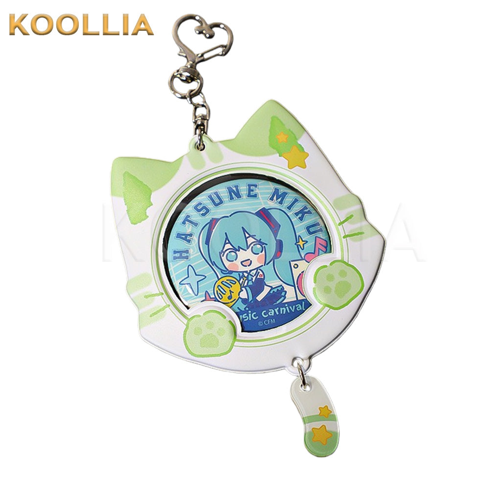 Cute Cat Ear 58mm Anime Badge Holder Keychain PVC Ita Bag Charm