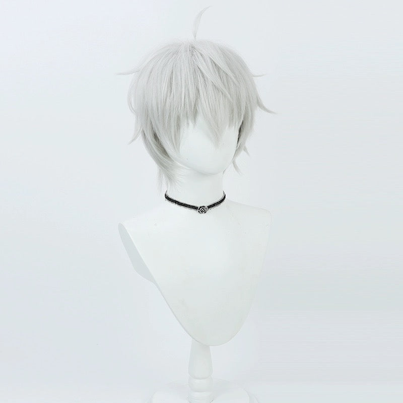 Blaue Locken Nagi Seishiro Kurzes weißes Haar Basic Perücke