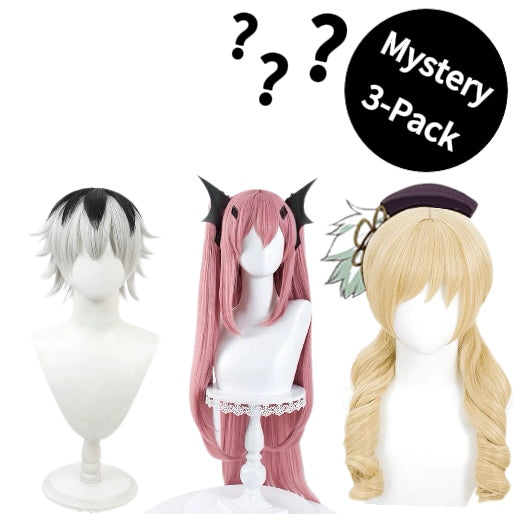 Pacote com 3 perucas básicas misteriosas