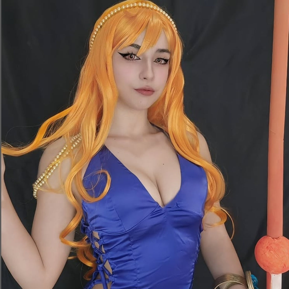 One Piece Nami Long Orange Hair Basic Wig