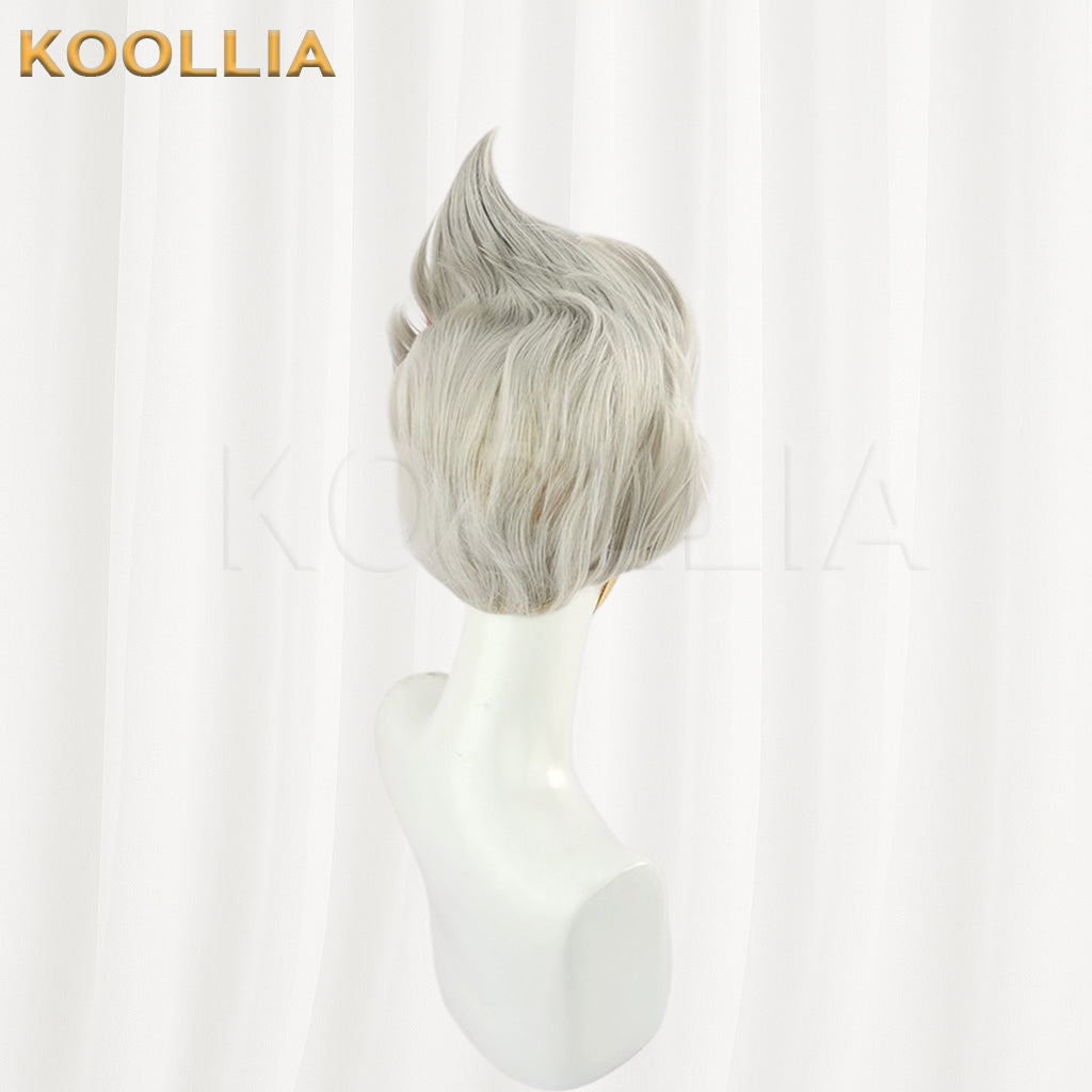 League of Legends & Winged Pair Rakan White Red Highlights Spiky Updo Basic Wig