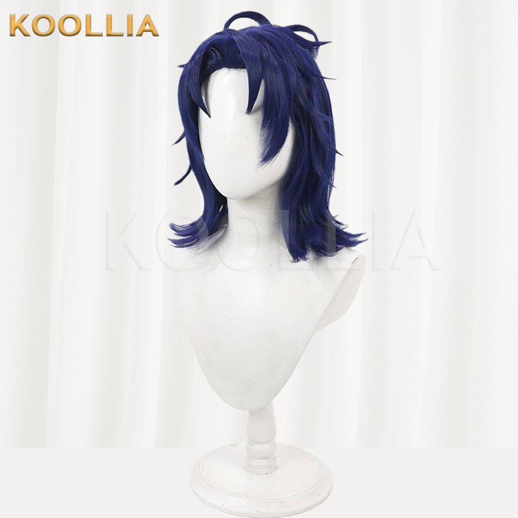 Touken Ranbu Taikogane Sadamune Deep Blue Medium Short Basic Wig