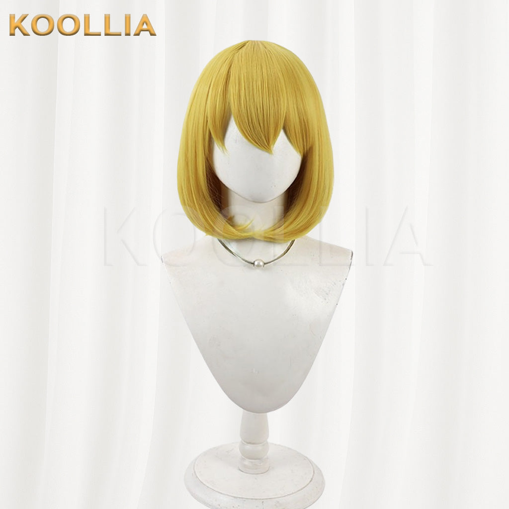 One Piece Carrot Cyan Yellow Full Fringe Short Bob Hair Basic Wig