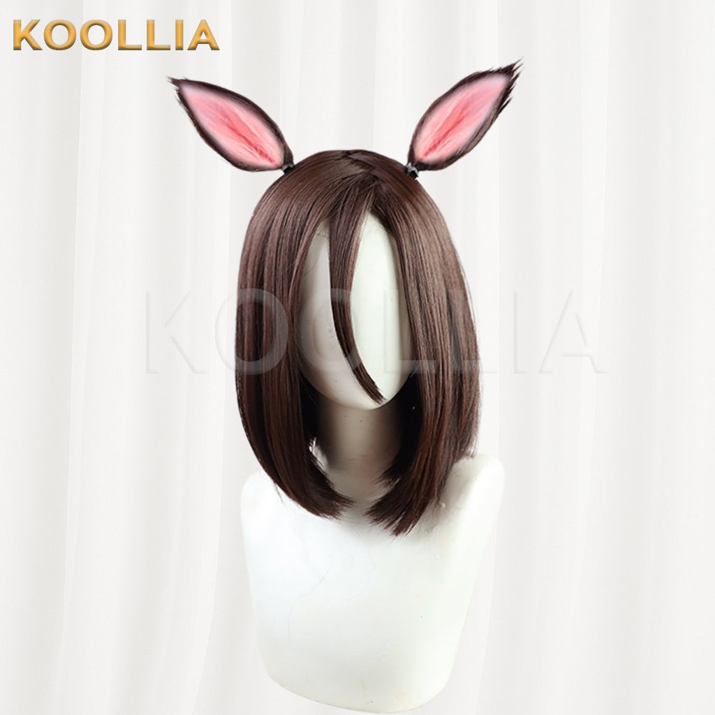 Umamusume Pretty Derby Air Shakur Dark Brown Medium Short Hair Basic Wig