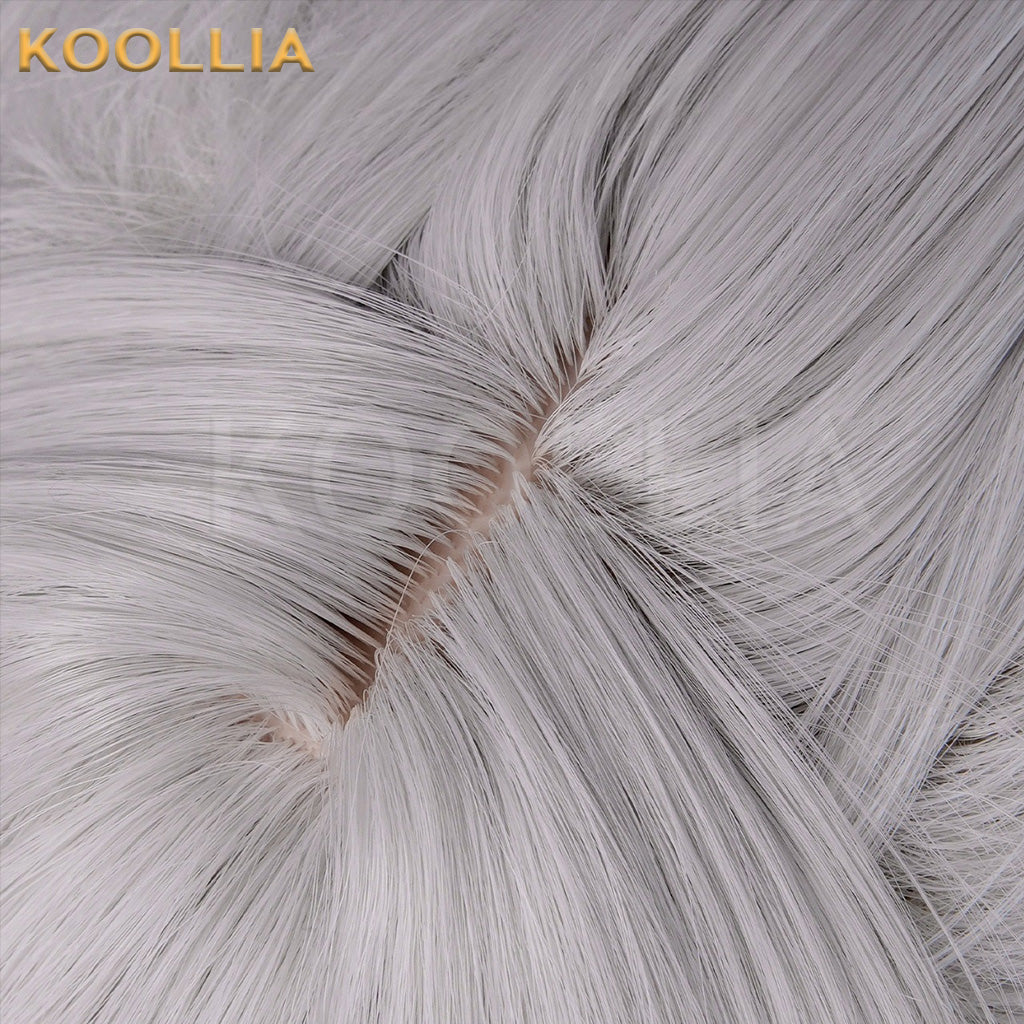 Wuthering Waves Freesia Silver Grey Extra Long High Ponytail Basic Wig