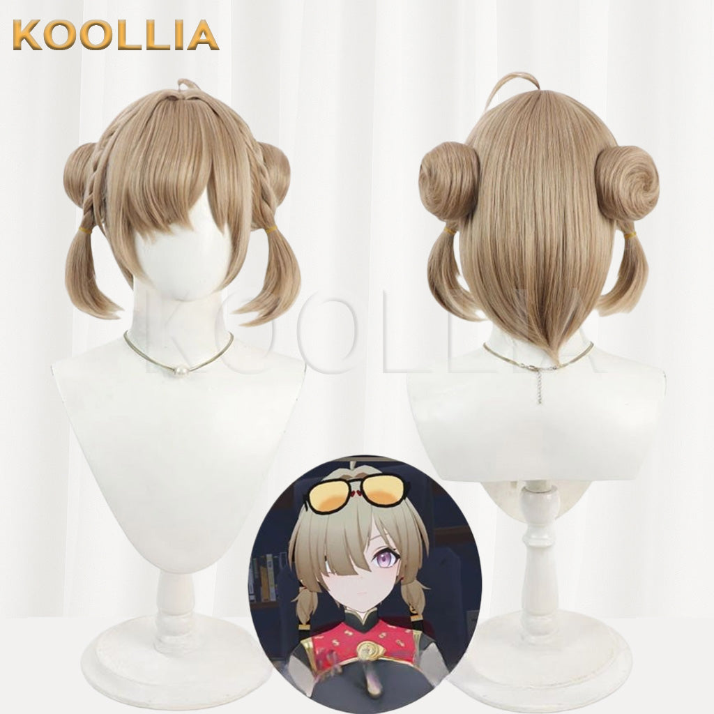 Zenless Zone Zero Hongdou (Sweety) Light Linen Separated Double Buns Basic Wig