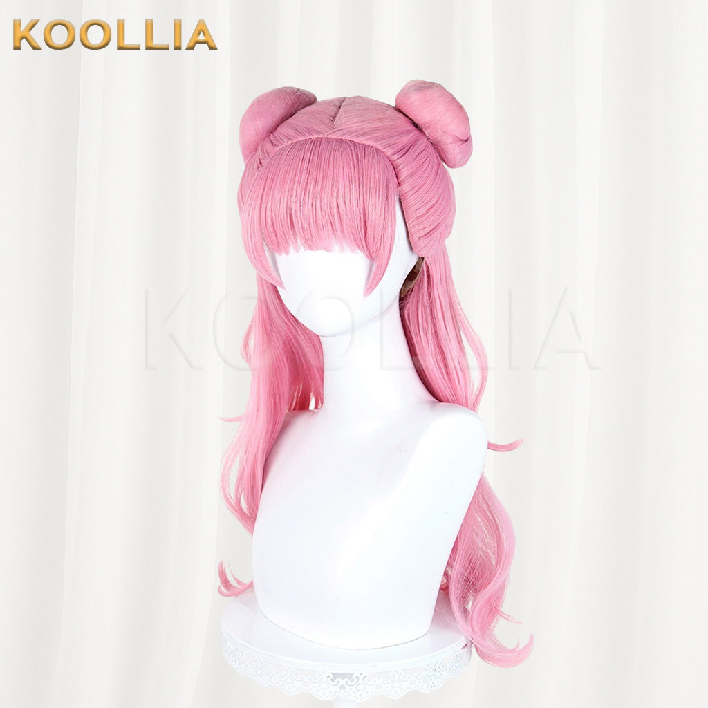 You and I Are Polar Opposites Miyu Suzuki Pink Long Double Bun Basic Wig