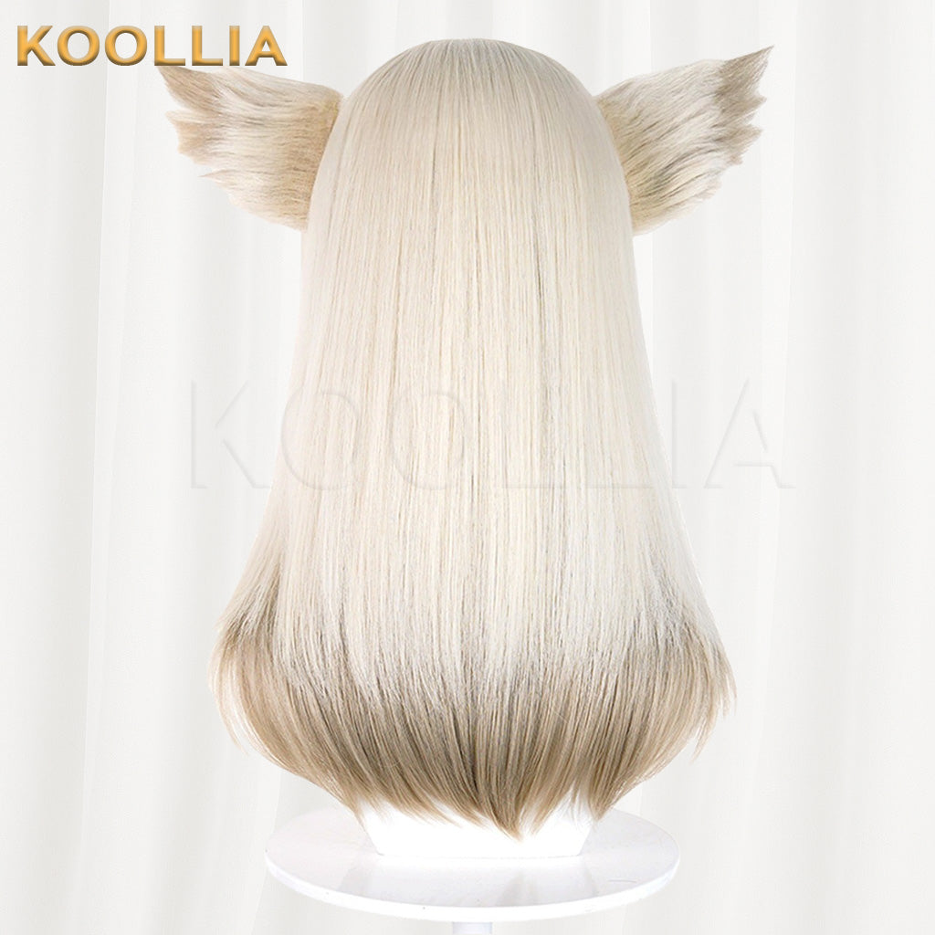 Arknights Endfield Perika Cream Blonde Full Fringe Straight Medium Basic Wig