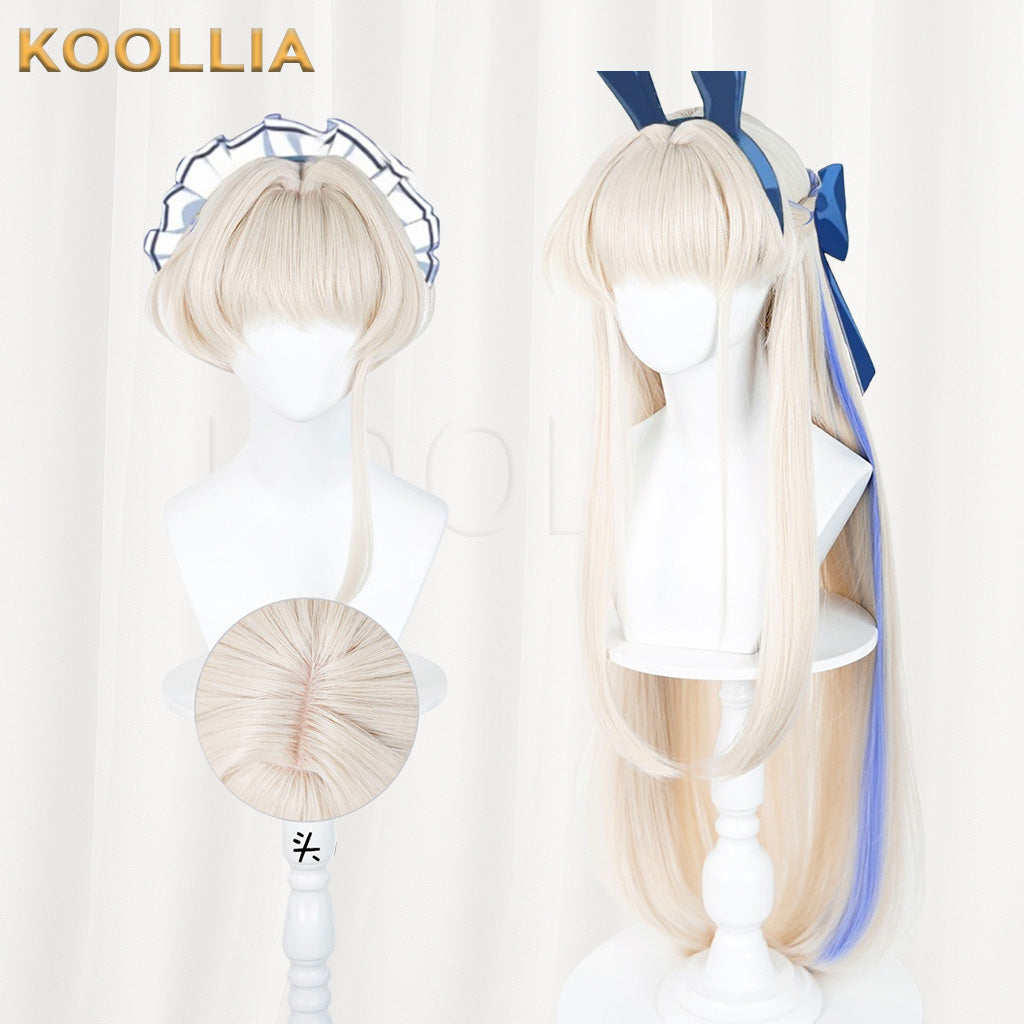 Blue Archive Asuka Toki Cream White Light Blue Highlight Two Styles Basic Wig