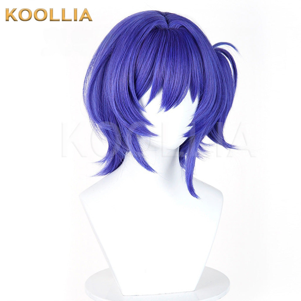 Genshin Impact Prune Deep Purple Layered Fluffy Basic Wig