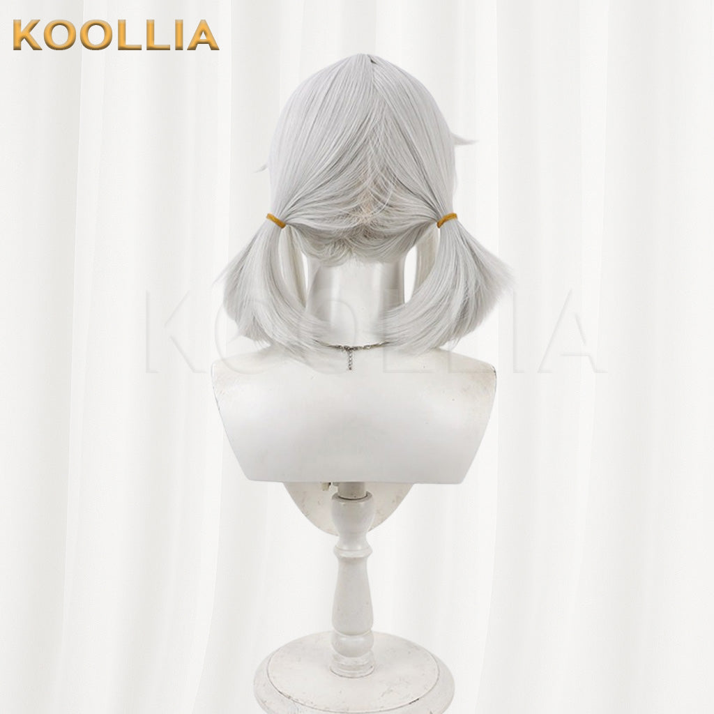 Uma Musume Hishi Miracle Light Silver Gray Low Pigtail Short Basic Wig