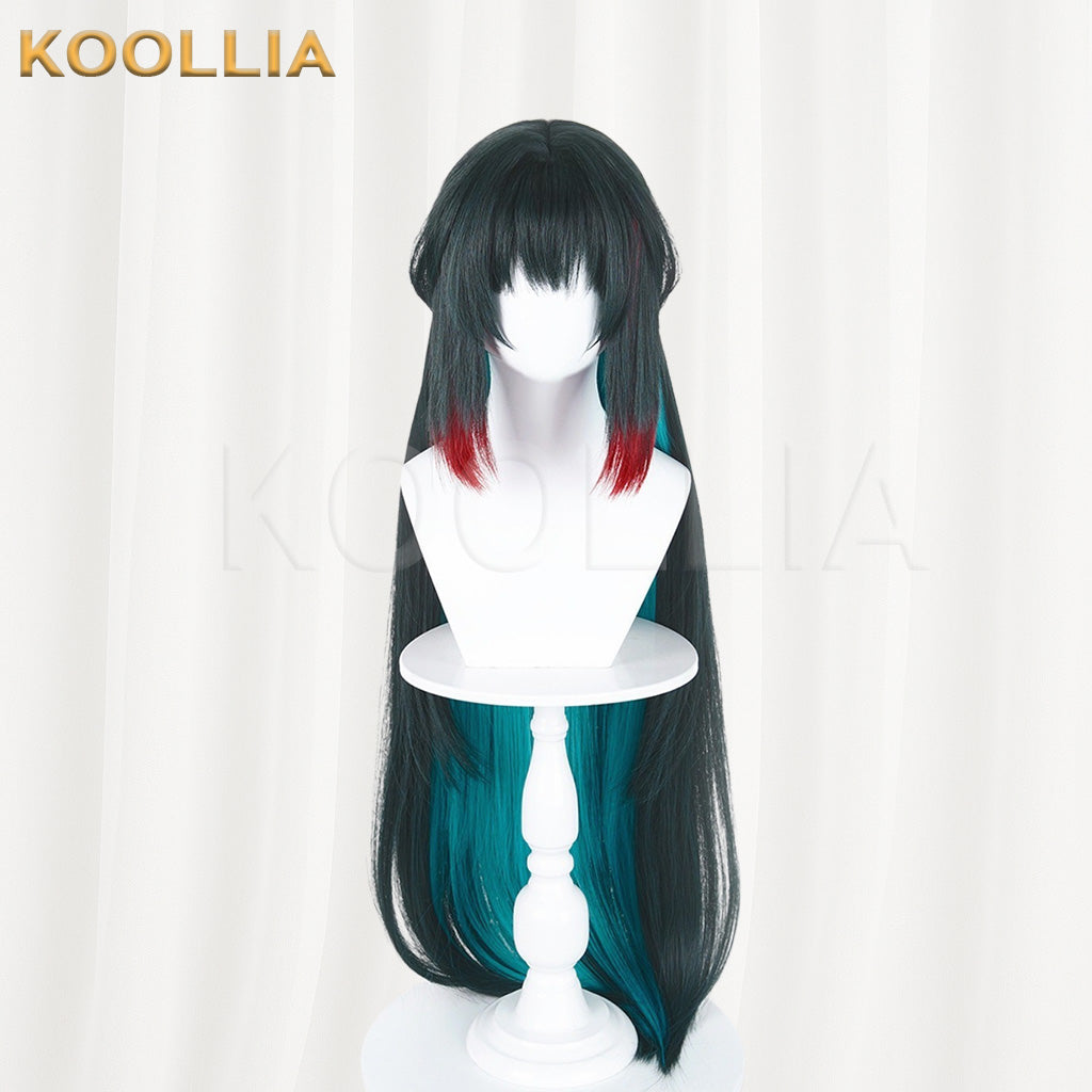 Arknights Endfield Zhuang Fangyi Ink Green Lake Blue Gradient Extra Long Hair Basic Wig