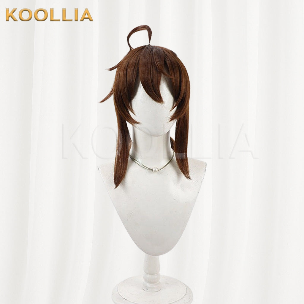 Uma Musume Nakayama Festa Deep Brown Low Ponytail Long Basic Wig