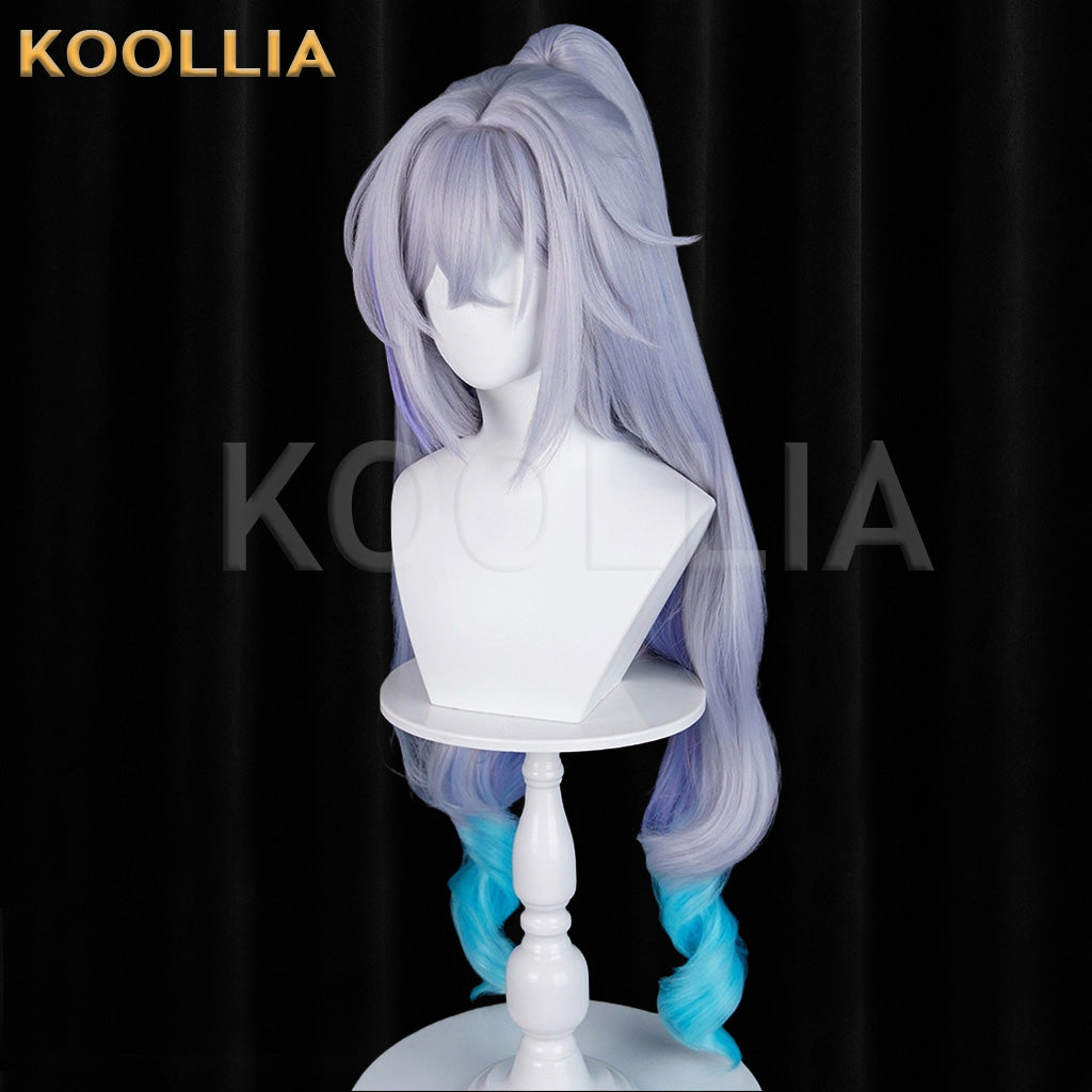 Honkai Star Rail Silver Wolf SP Two-Phase Paradise Long Silver Gray Purple Gradient Hair Basic Wig