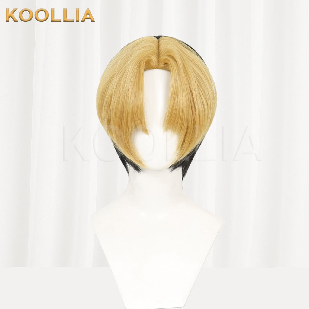 Hikaru no Go Hikaru Shindo Gold Black Two-Tone Short Basic Wig
